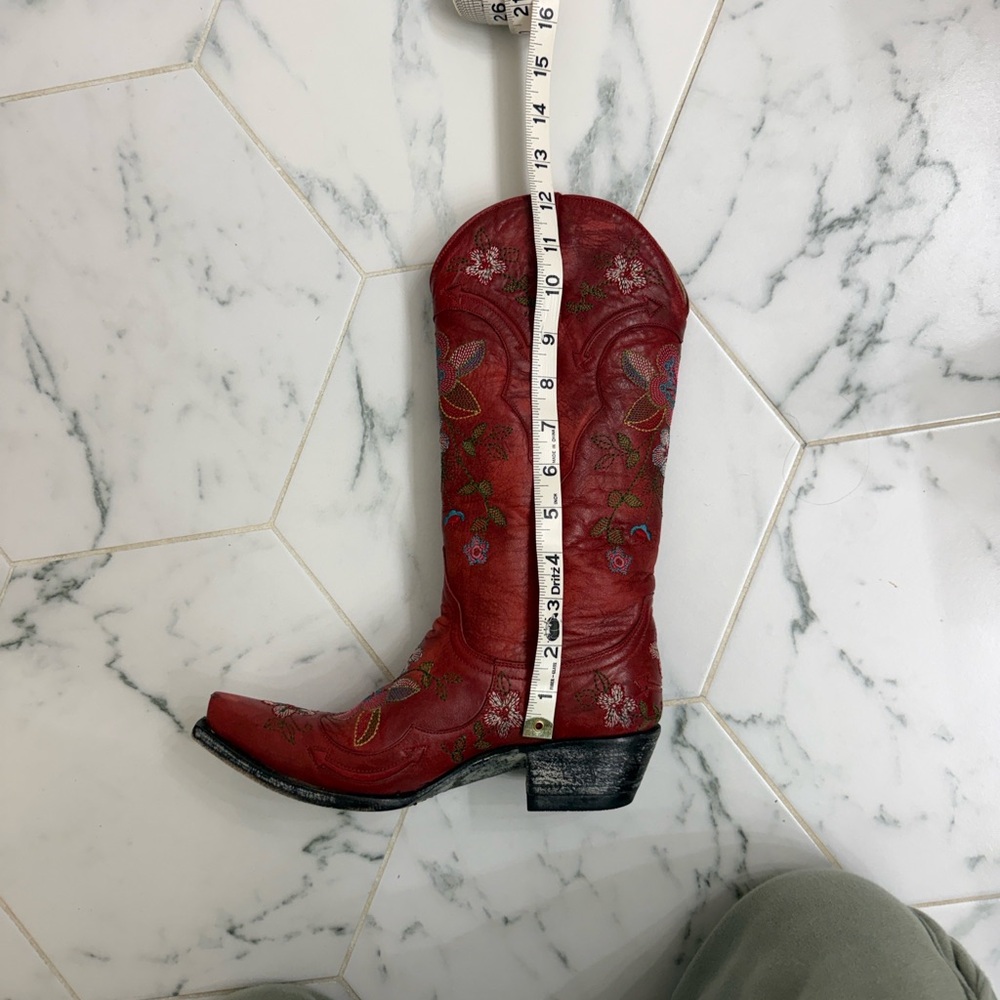 Old Gringo Bonnie Red Embroidered Cowboy Boots 6 - Picture 6 of 6